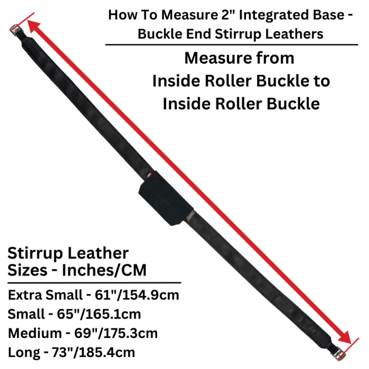 2" Integrated Base Stirrup Leathers with Buckle End - Information/Measurements