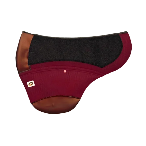Ecogold Chinook Calmatech Treeless Saddle Pad - Burgundy Base with Brown Detail