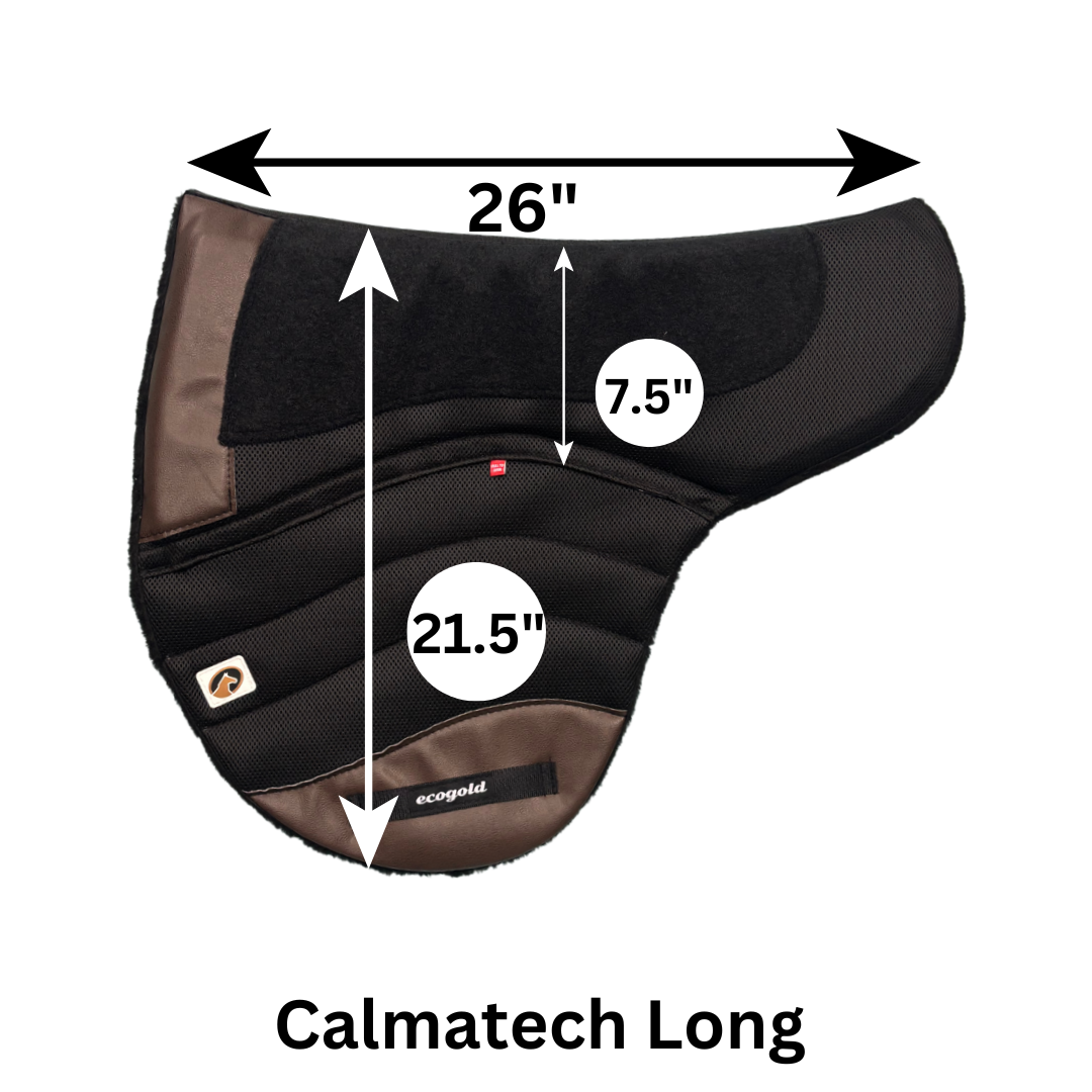 Ecogold Hybrid Trail Calmatech Treeless Saddle Pad - Long Measurements