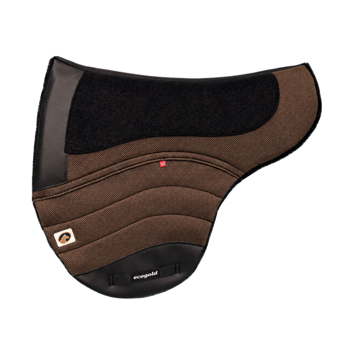 Ecogold Hybrid Trail Secure Treeless Saddle Pad - Brown Base with Brown Detail