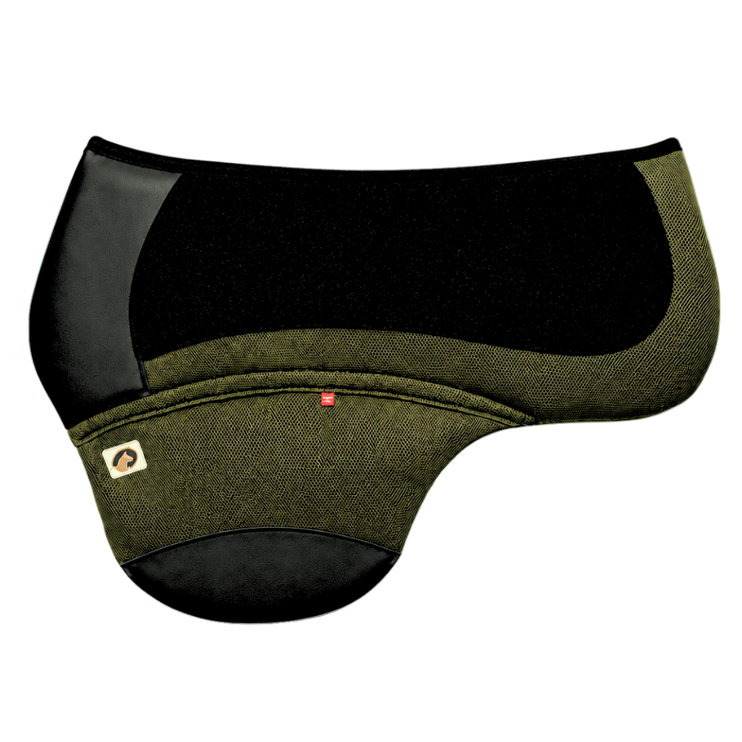 Ecogold Western Sport Secure Treeless Saddle Pad - Olive Base with Black Detail