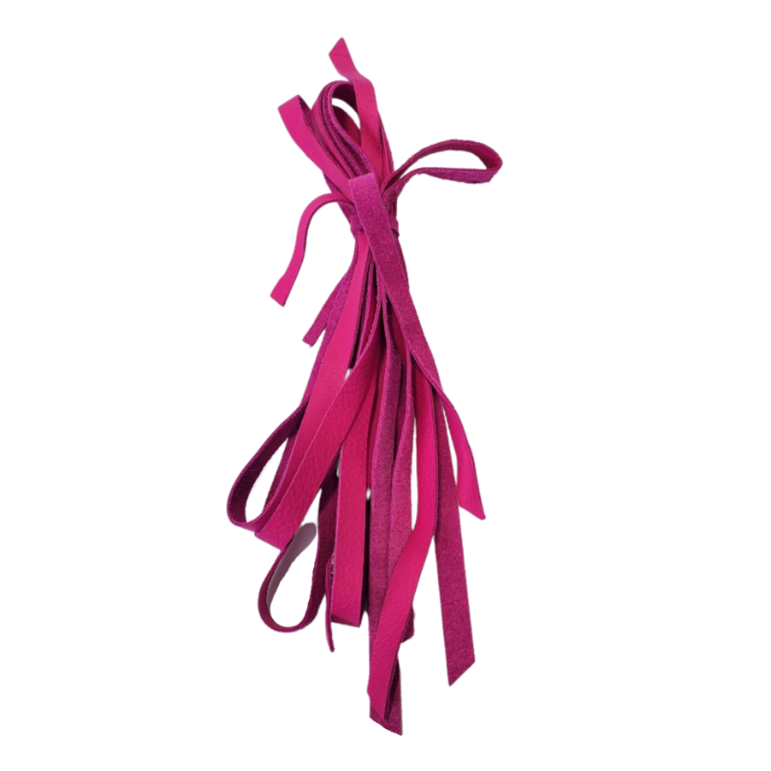 Sensation Ride™ 1/2" Leather Saddle Strings in a set of 4 in Hot Pink