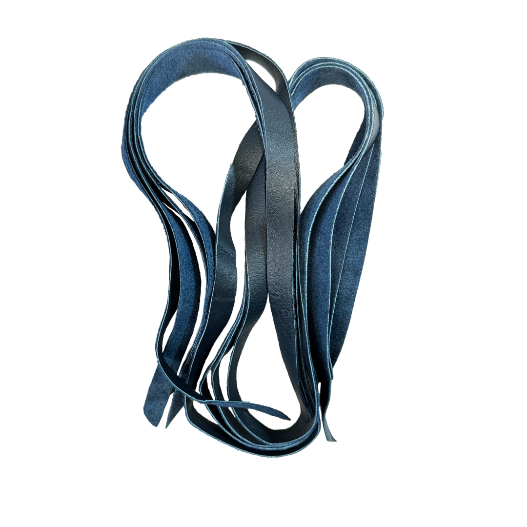 Sensation Ride™ 1/2" Leather Saddle Strings in a set of 4 in Navy Blue