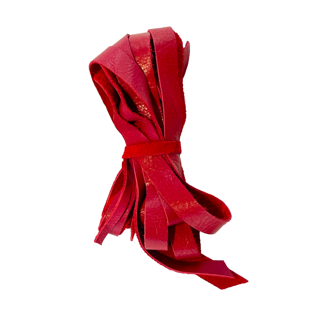 Sensation Ride™ 1/2" Leather Saddle Strings in a set of 4 in Red