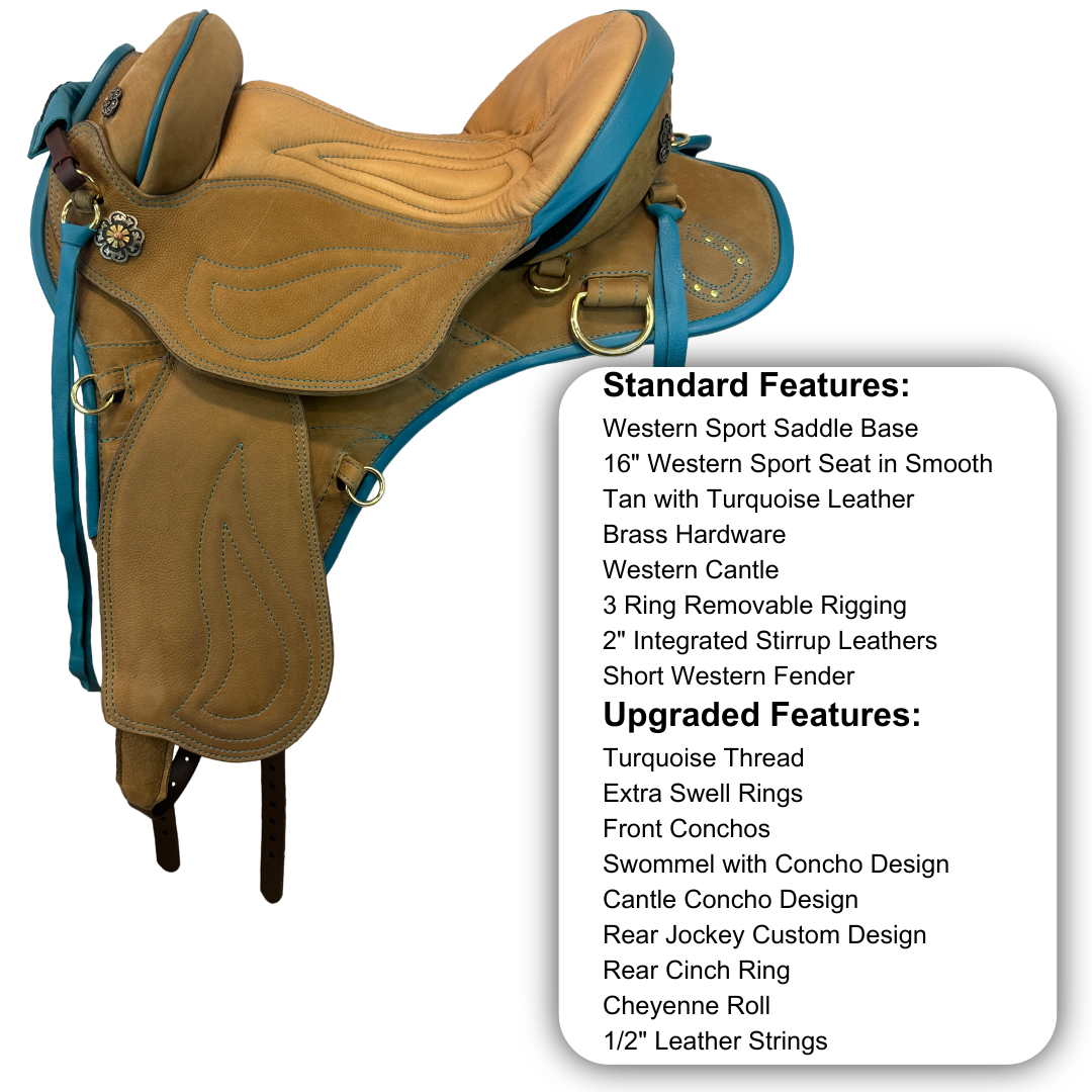 Sensation Ride™ Western Sport in Tan & Turquoise