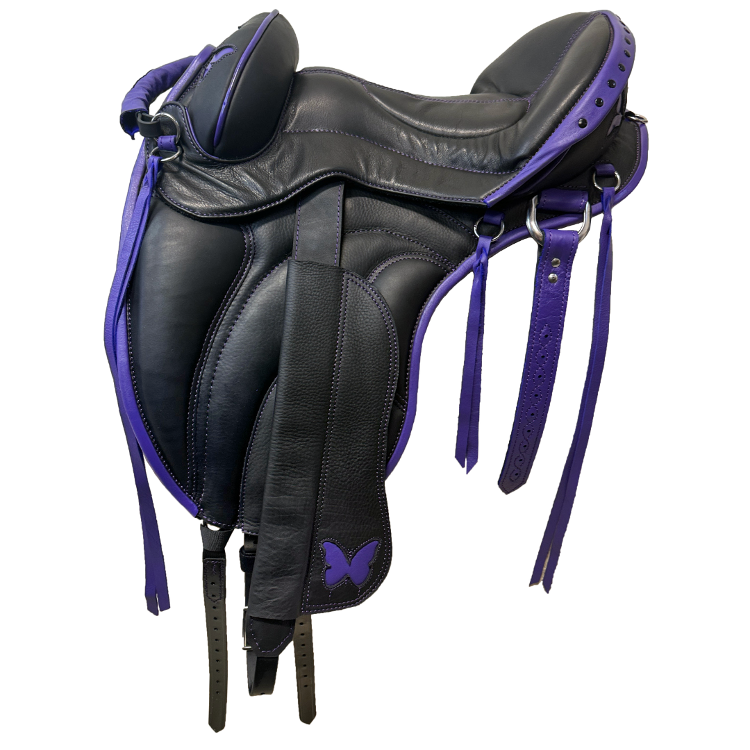 Sensation Ride™ Sonoran Saddle in Black & Purple with Butterfly Details