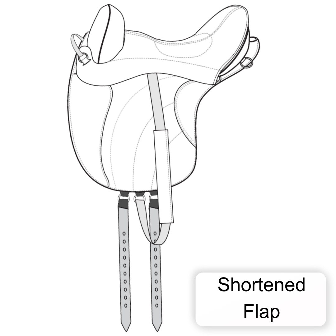 Sensation Ride™ Sonoran Saddle Shortened Flap Line Drawing