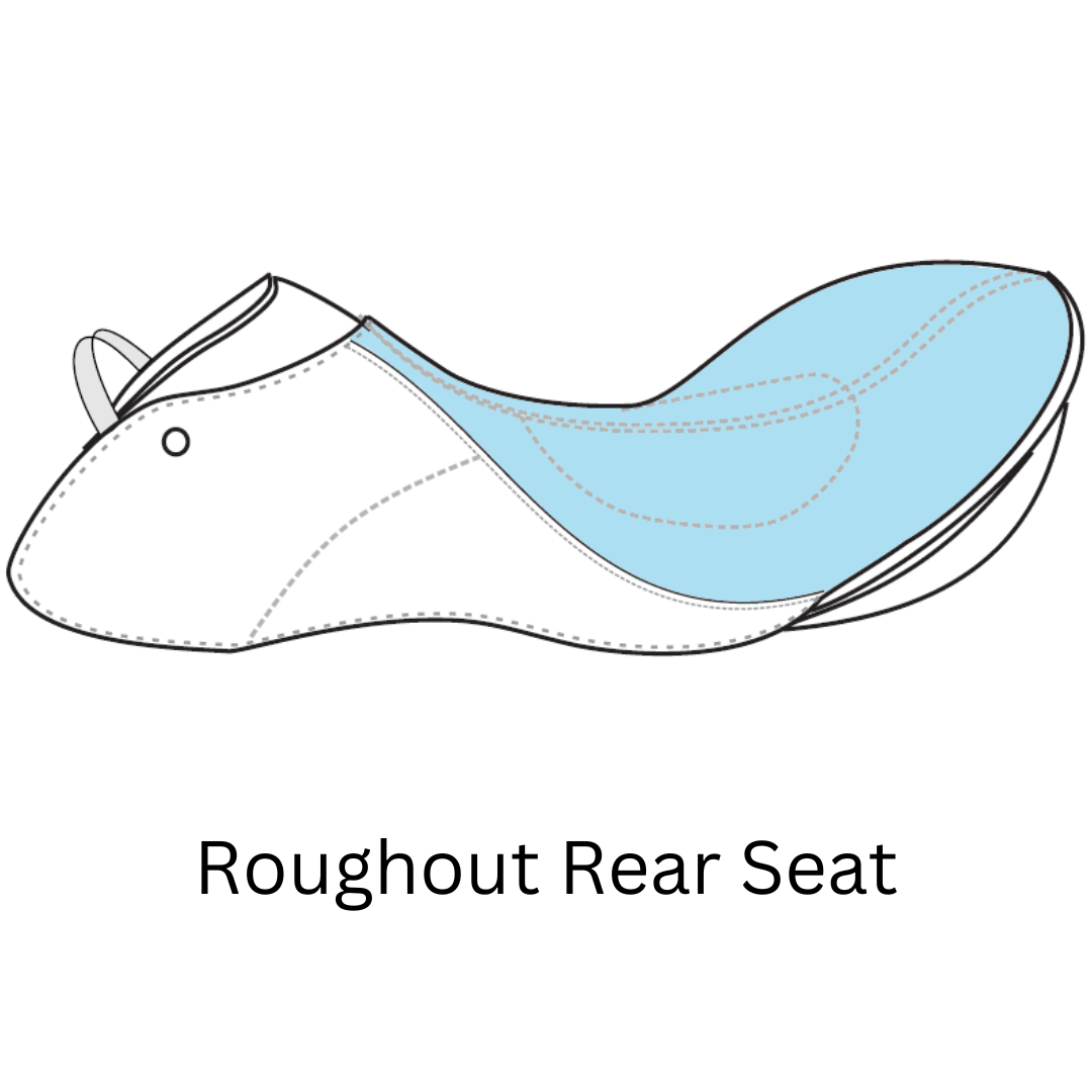 Sensation Ride™ Formal Seat with Roughout Full Seat Line Drawing