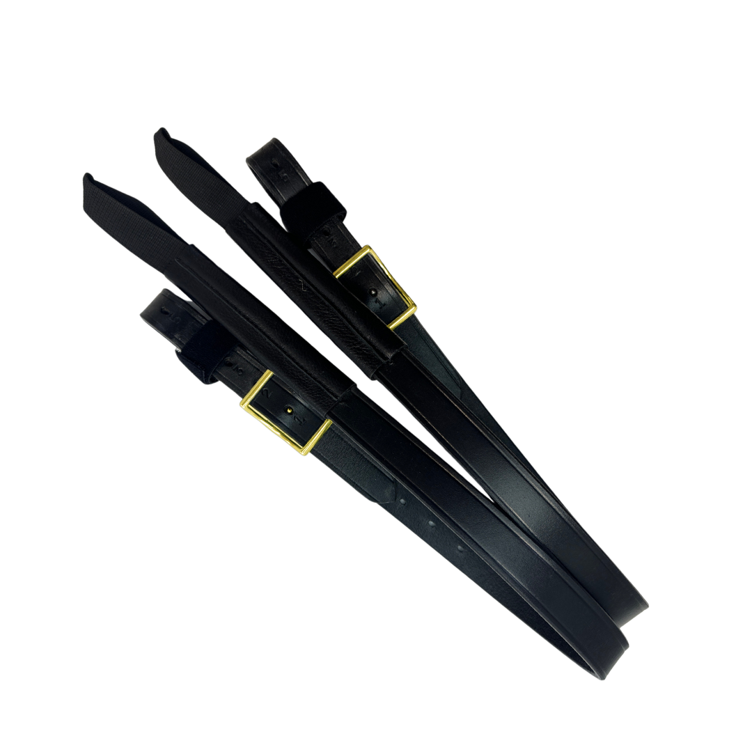 Sensation Ride™ 1" Black Leather Stirrup Leathers with Brass