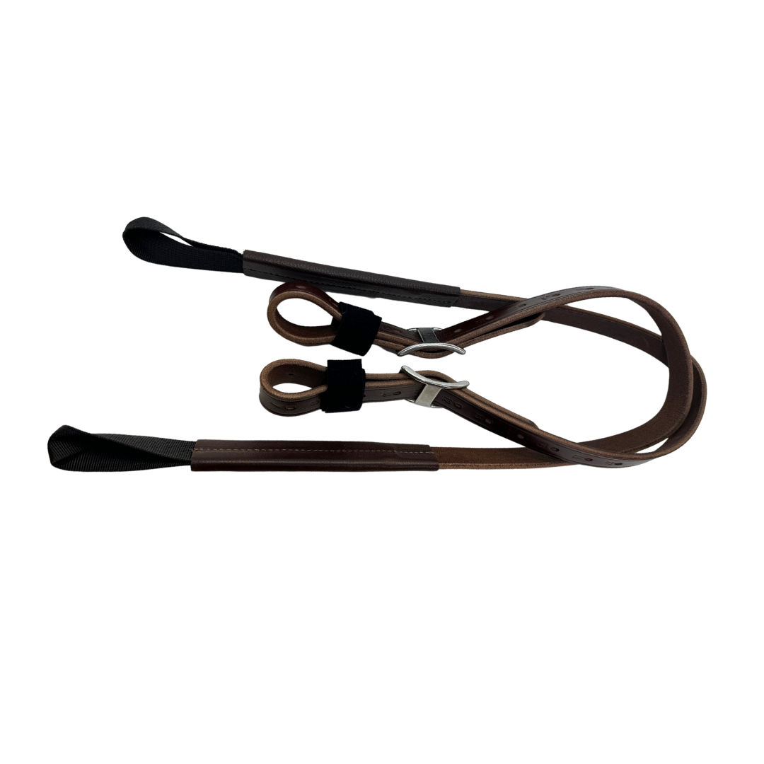 Sensation Ride™ 1" Brown Leather Stirrup Leathers with Stainless Steel Side View