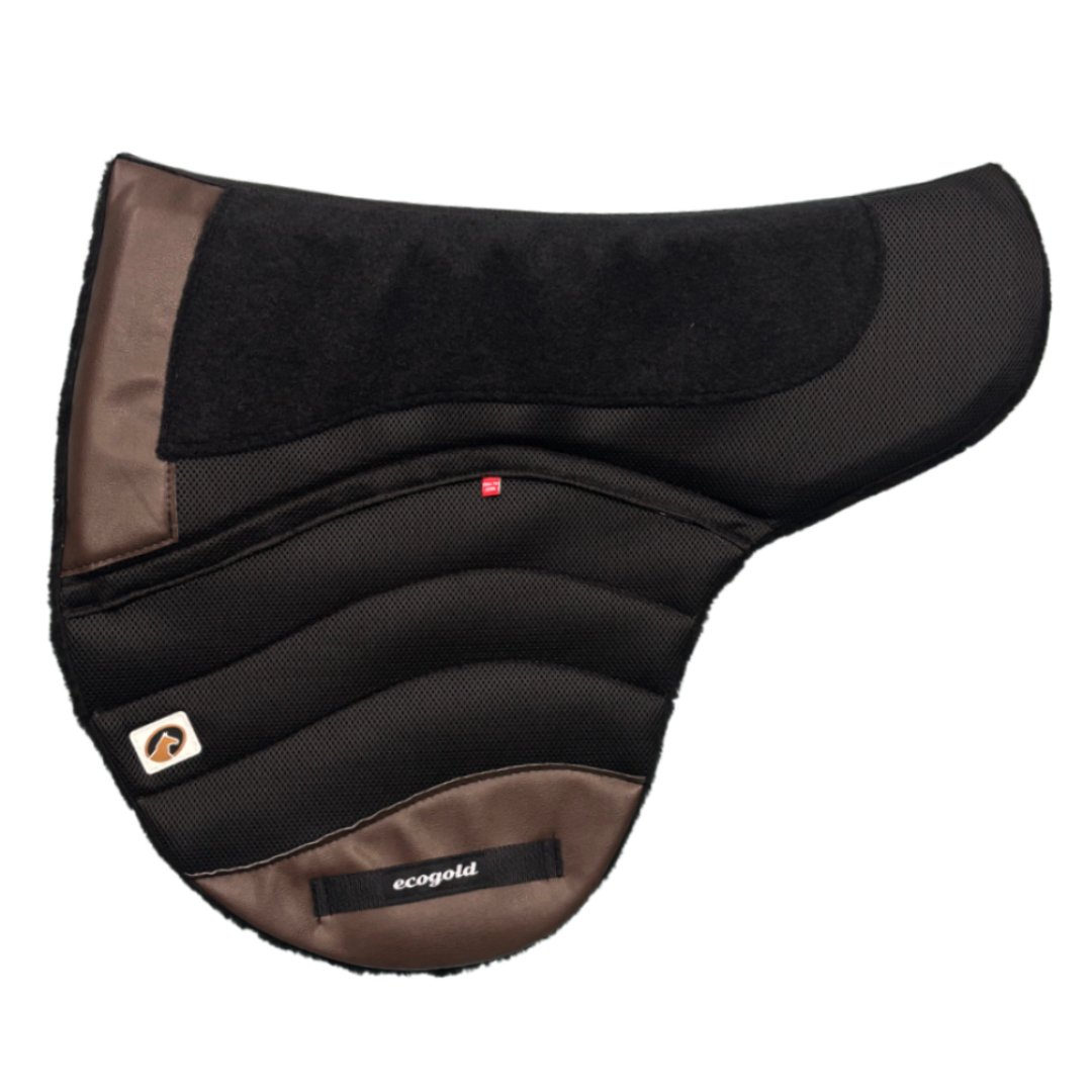 Hybrid Trail Calmatech Ecogold Saddle Pad - Black with Brown Detail