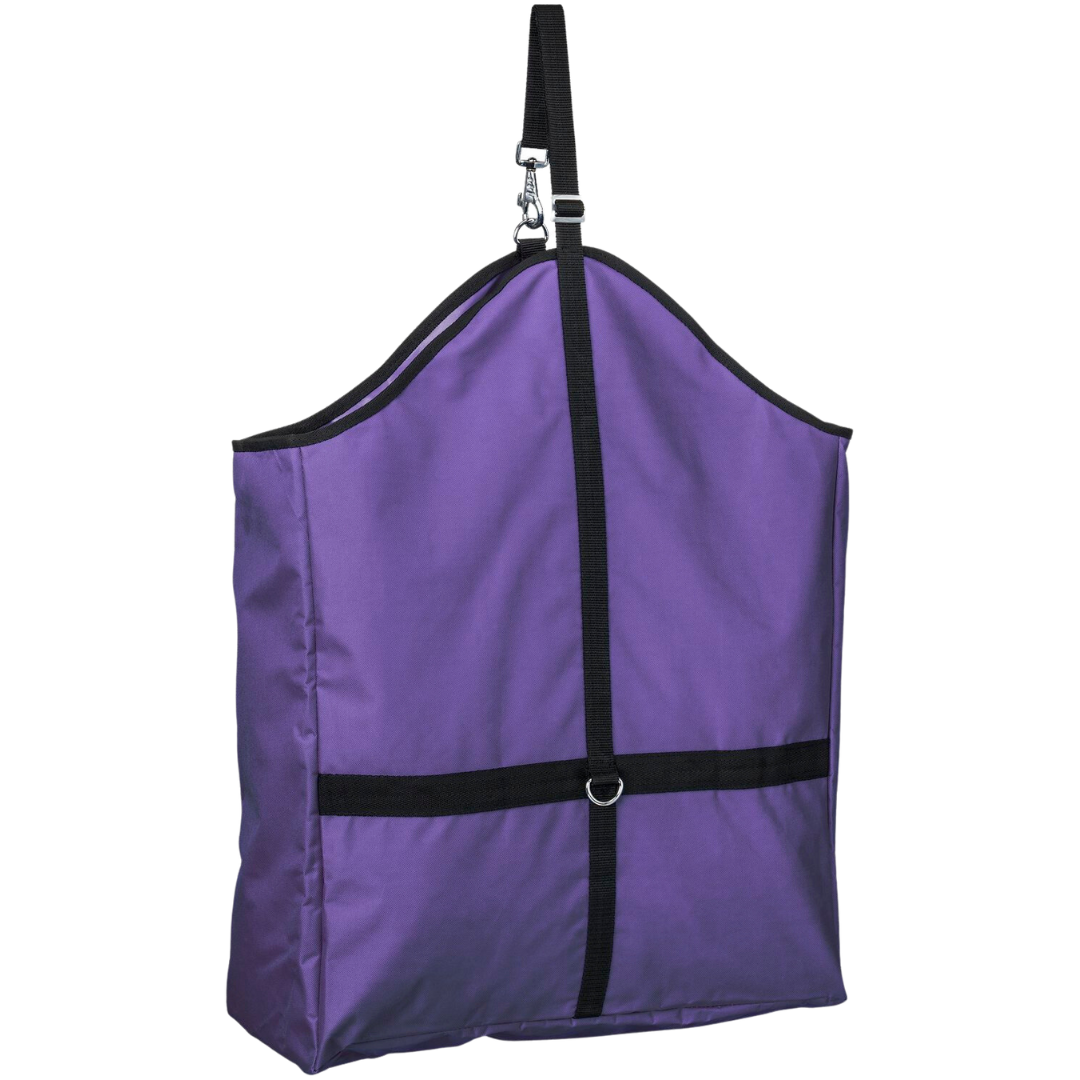 Tough1 Purple Nylon Hay Tote with Web - Back Side View - Travel and Trailer Accessories