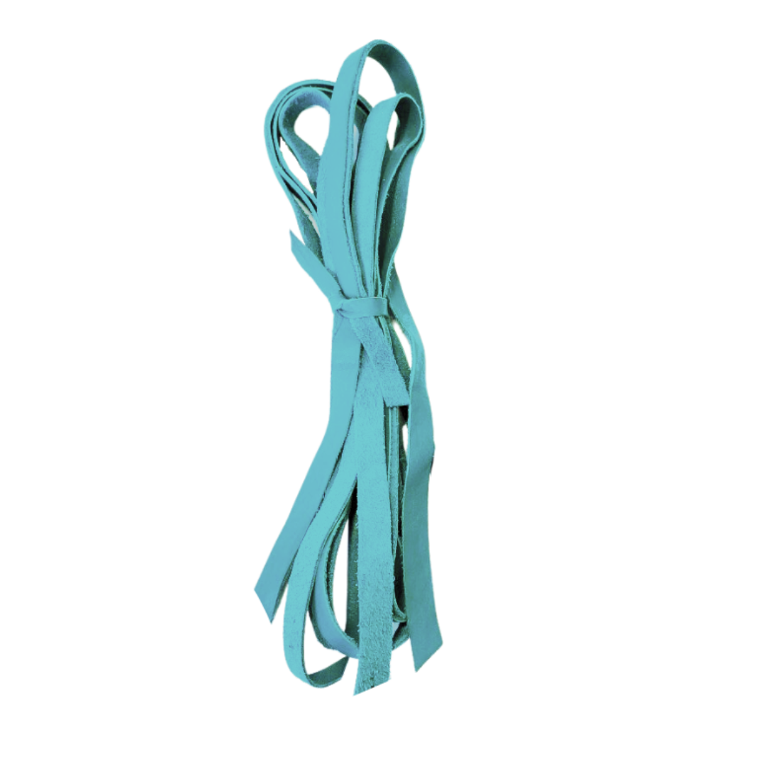 Sensation Ride™ 1/2" Leather Saddle Strings in a set of 4 in Aqua