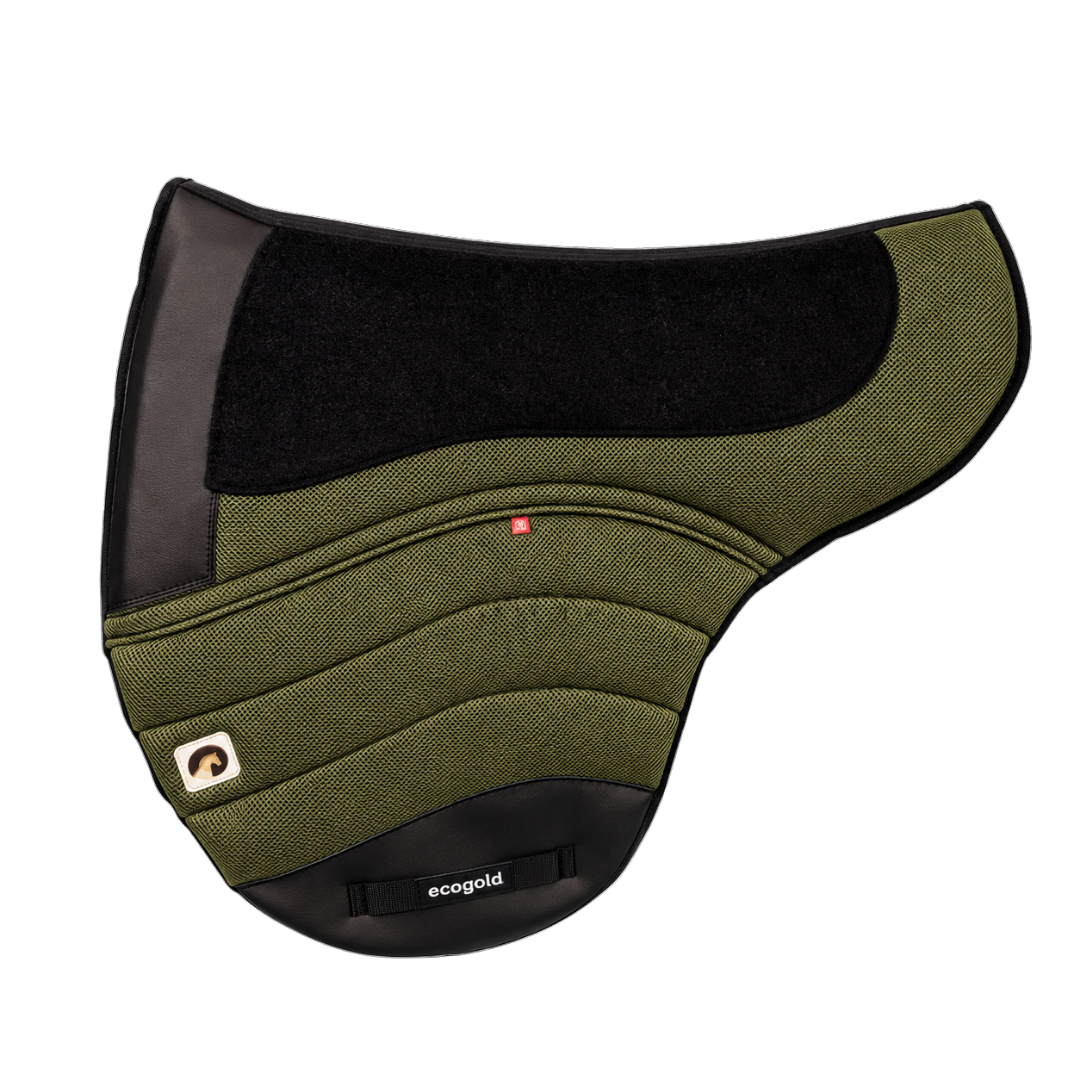 Ecogold Hybrid Trail Secure Saddle Pad - Olive Base with Black Detail
