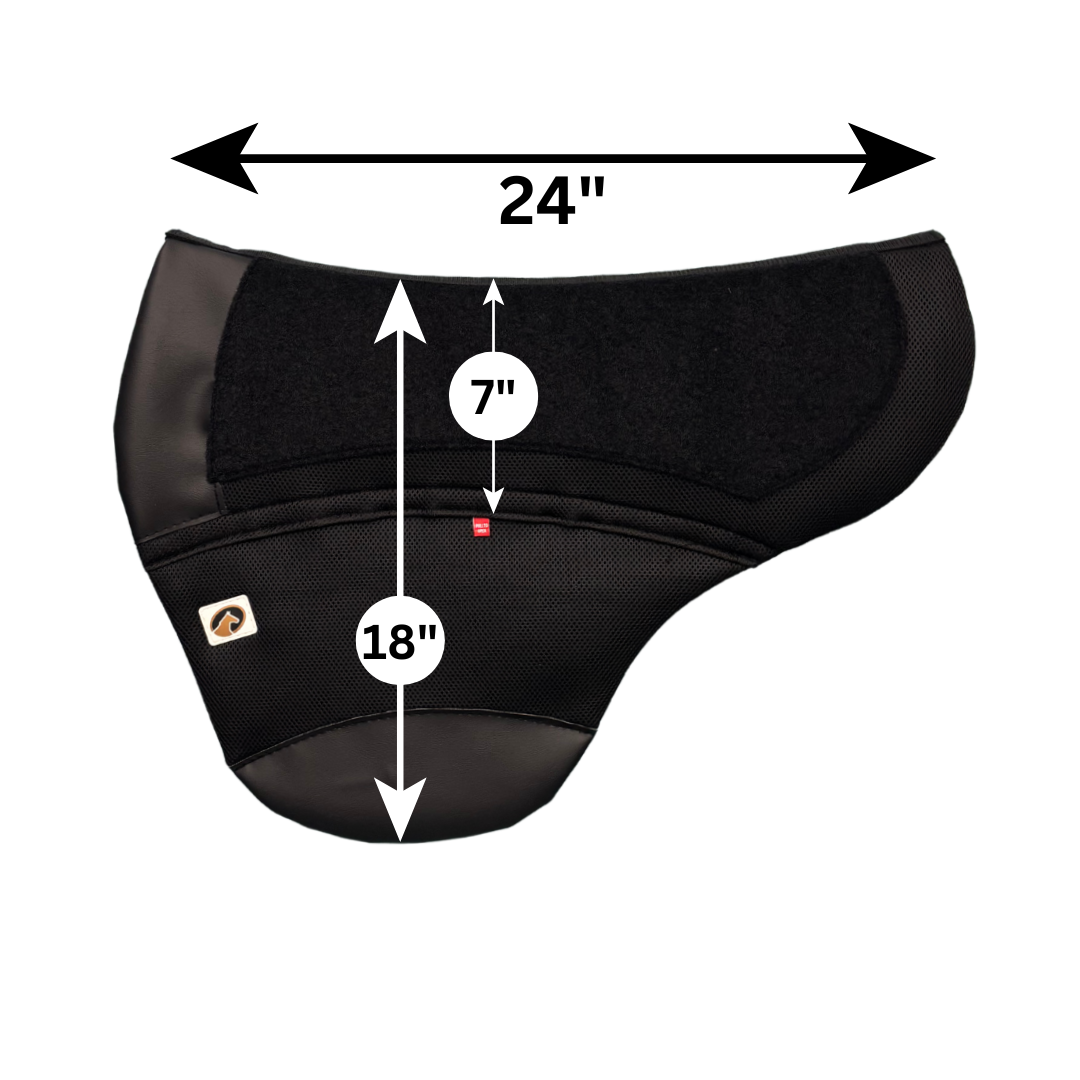 Ecogold Chinook Secure Treeless Saddle Pad - Measurements