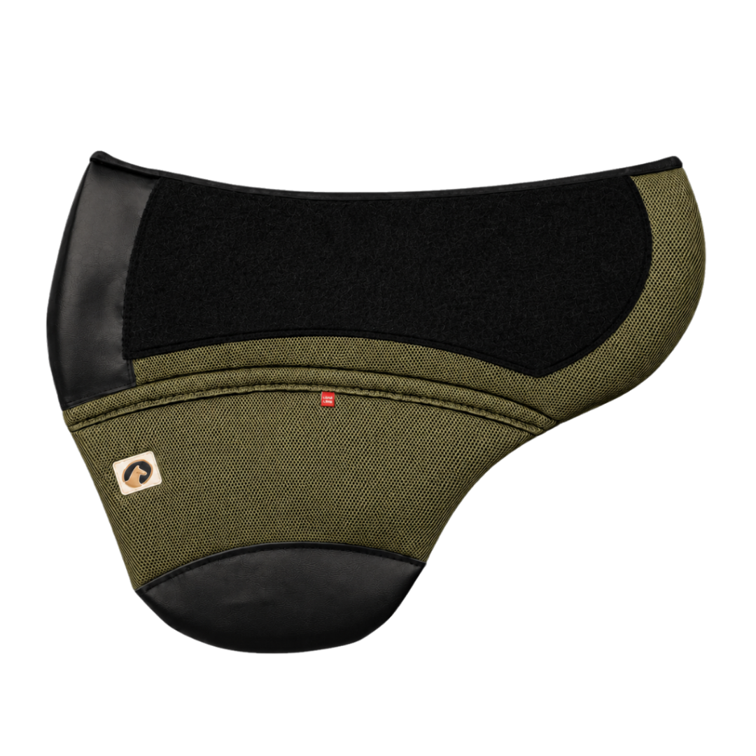 Ecogold Chinook Secure Treeless Saddle Pad - Olive Base with Black Detail