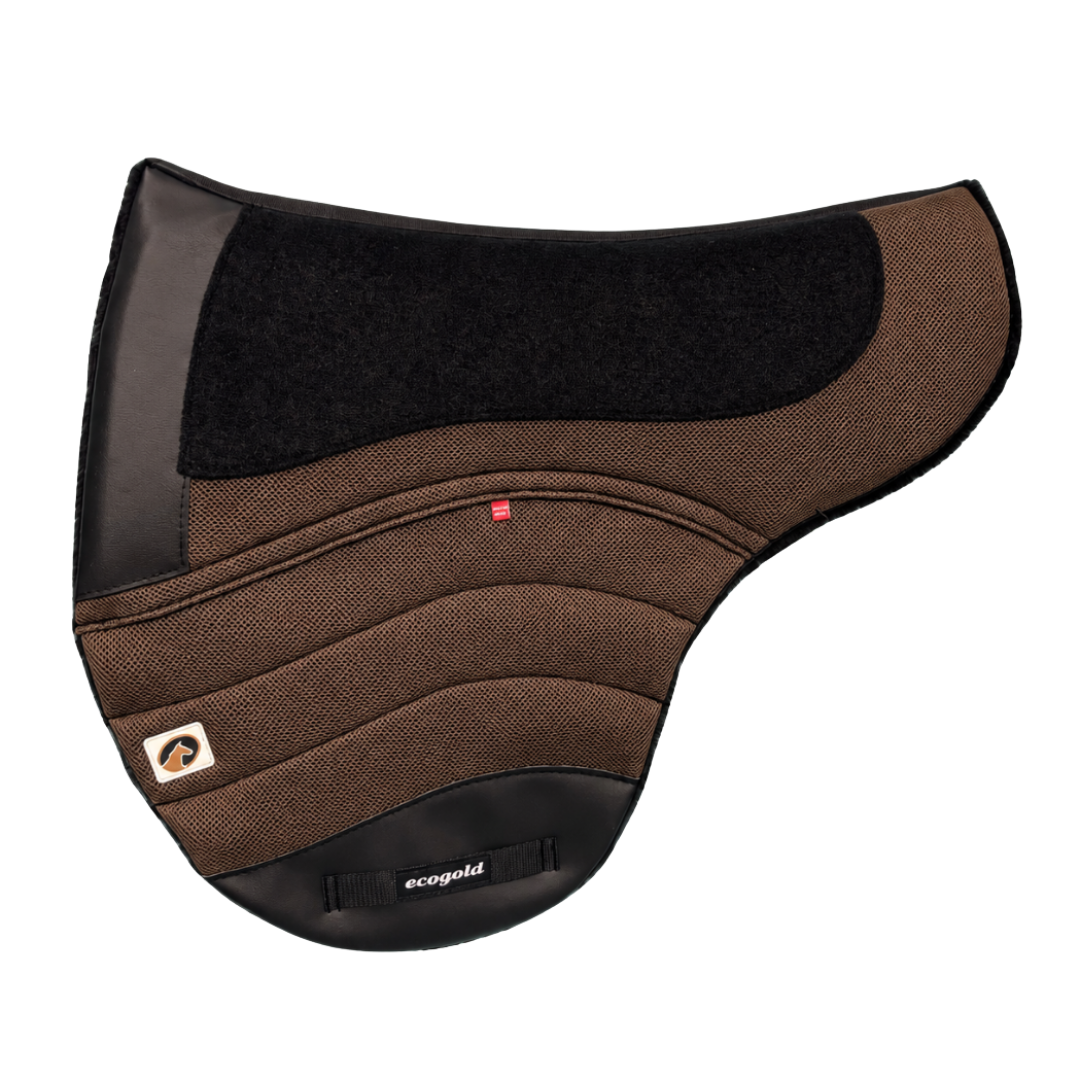Ecogold Hybrid Trail Calmatech Treeless Saddle Pad - Brown Base with Brown Detail