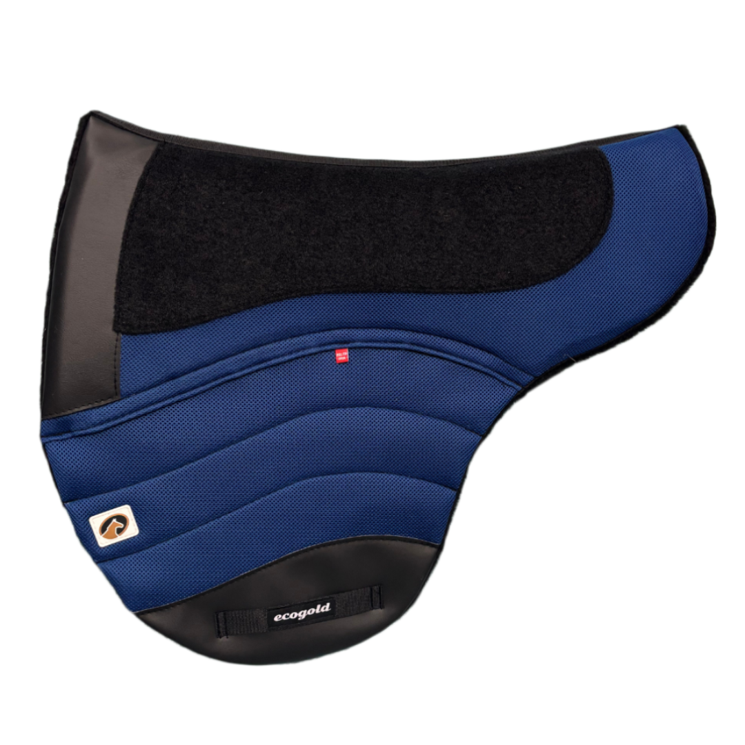 Ecogold Hybrid Trail Calmatech Treeless Saddle Pad - Royal Blue Base with Black Detail