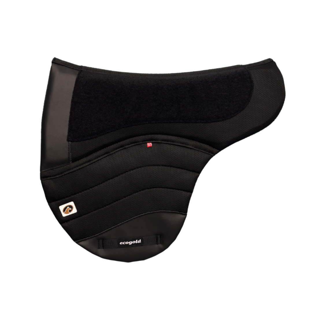 Ecogold Hybrid Trail Secure Treeless Saddle Pad - Black Base with Black Detail