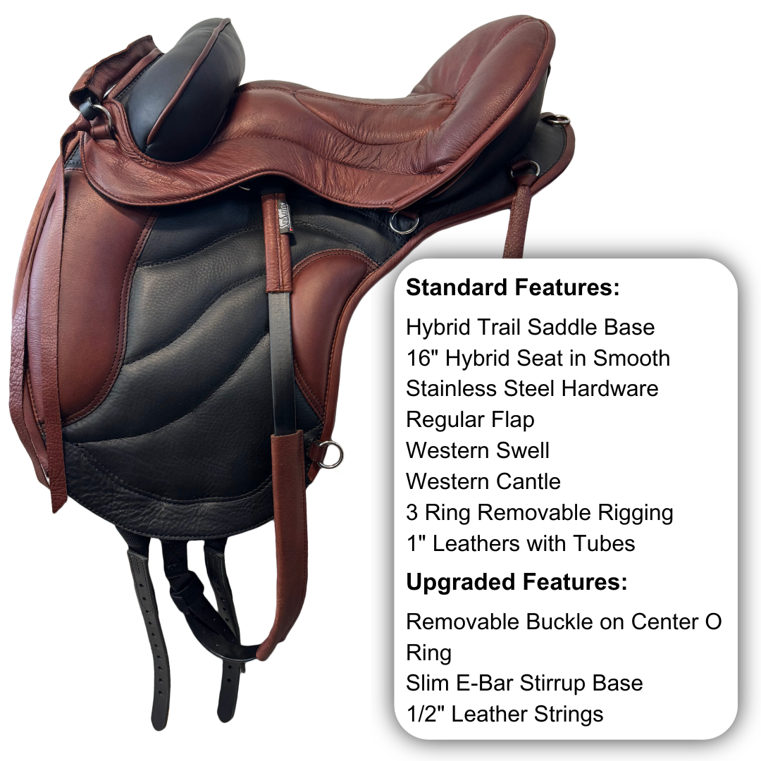 Sensation Ride™ Hybrid Trail in Black & Mahogany Brown with 1" Stirrup Leathers