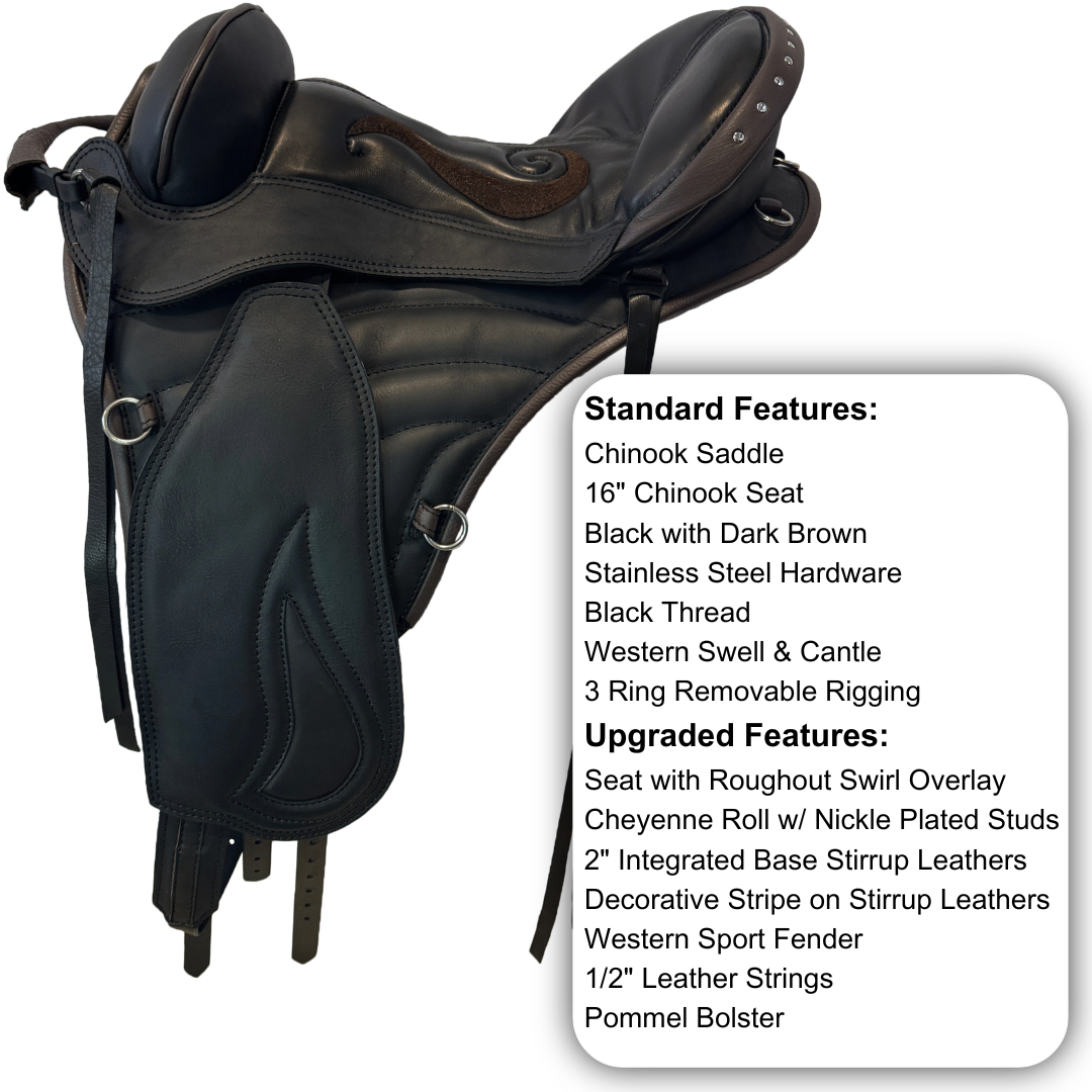 Sensation Ride™ Chinook Saddle in Black & Dark Brown