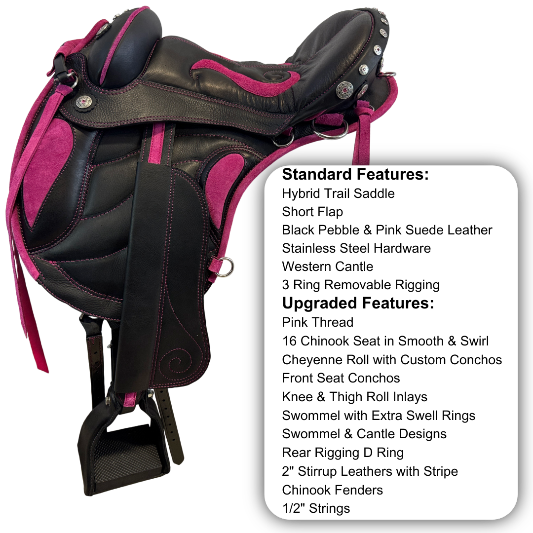 Sensation Ride™ Hybrid Trail in Black & Pink Suede Leather