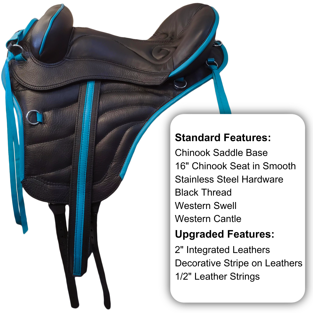 Sensation Ride™ Chinook Saddle in Black & Turquoise