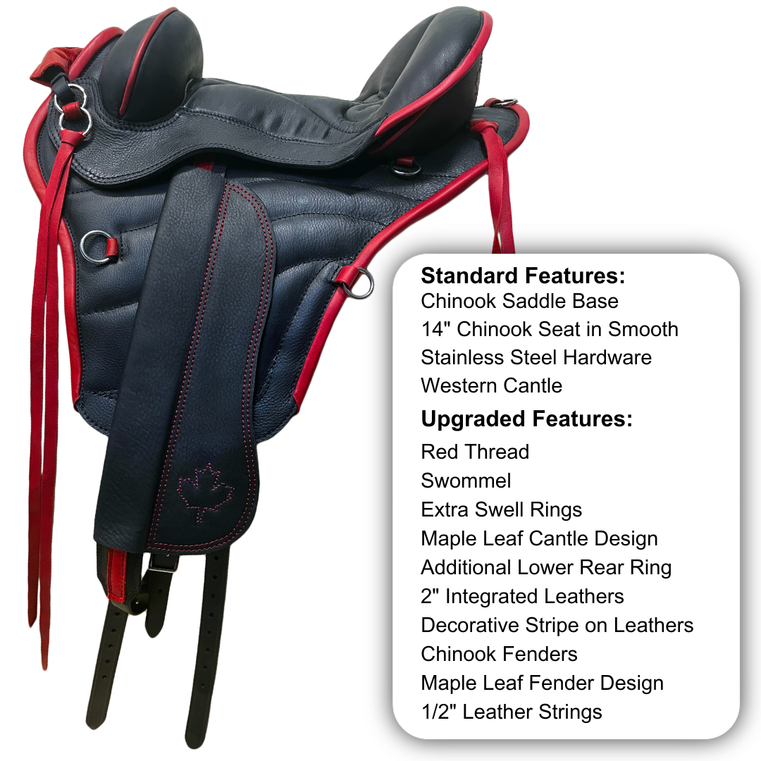 Sensation Ride™ Chinook Saddle in Black & Red