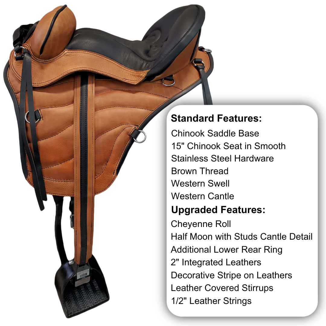Sensation Ride™ Chinook Saddle in Tan & Black