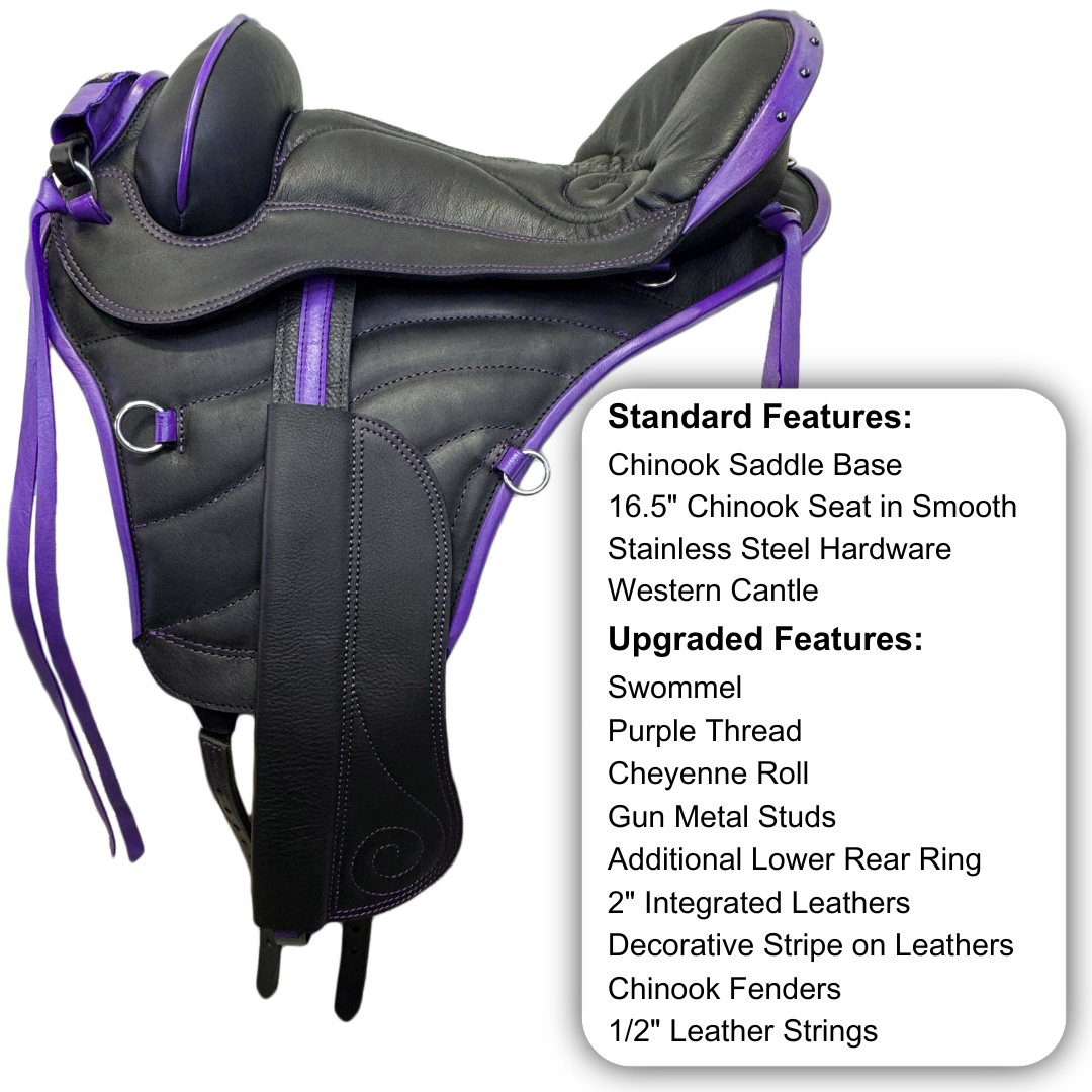 Sensation Ride™ Chinook Saddle in Black & Purple