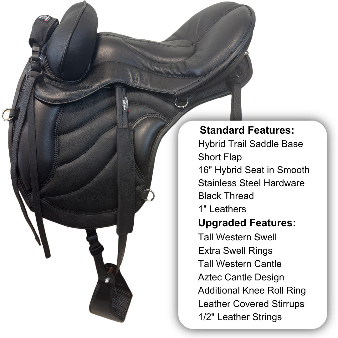 Sensation Ride™ Hybrid Trail in Black & 1" Stirrup Leathers