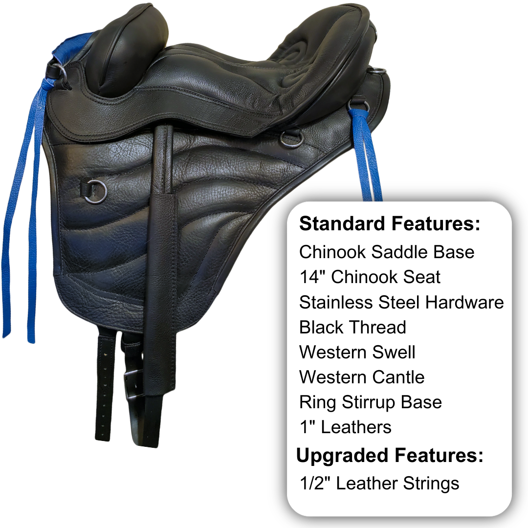 Sensation Ride™ Chinook Saddle in Black & Royal Blue Strings