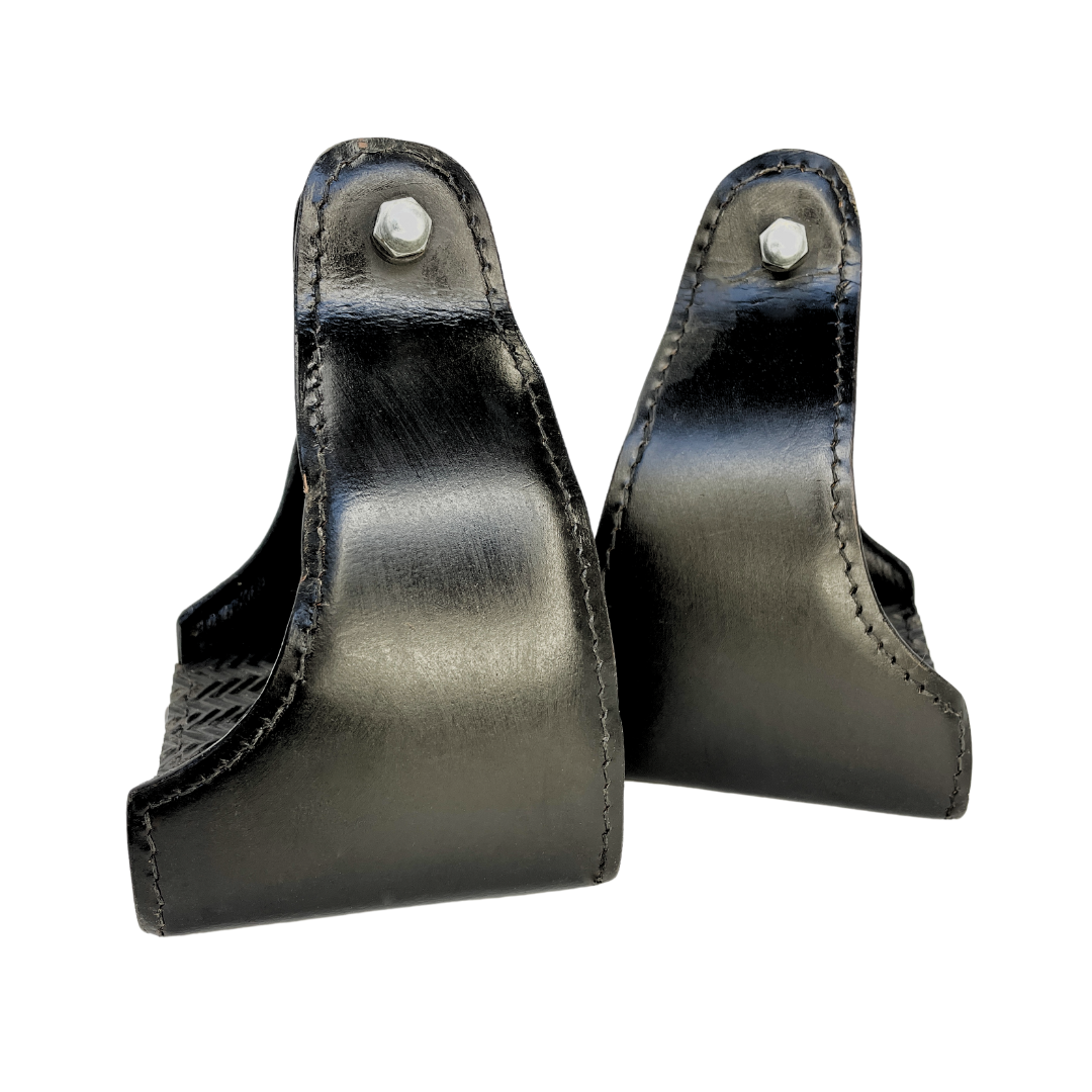 Leather Covered Endurance Stirrups - Narrow Neck