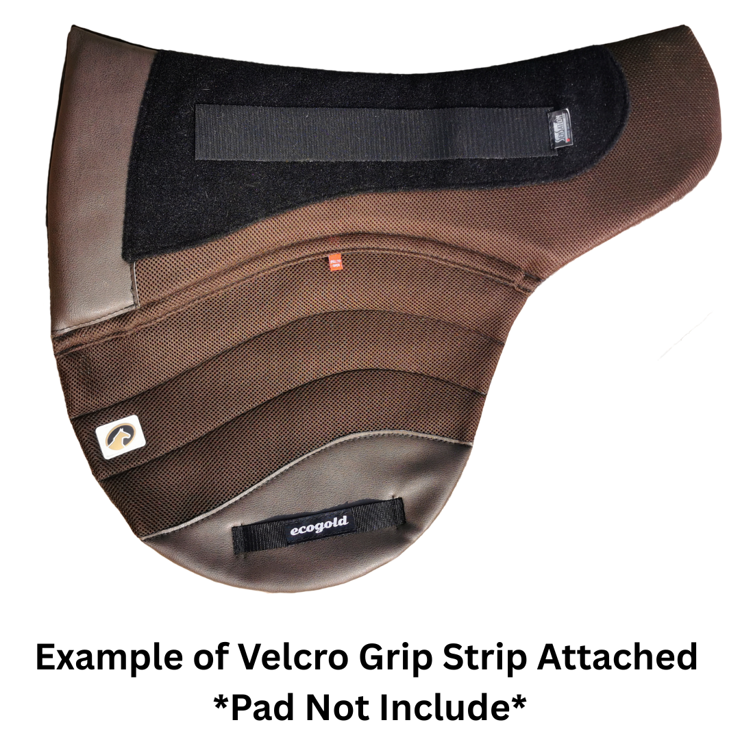 Sensation Ride™ Custom Velcro Grip Strips Attached to Ecogold Saddle Pads 